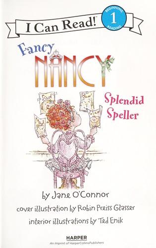 Fancy Nancy Splendid Speller by Jane O'Connor