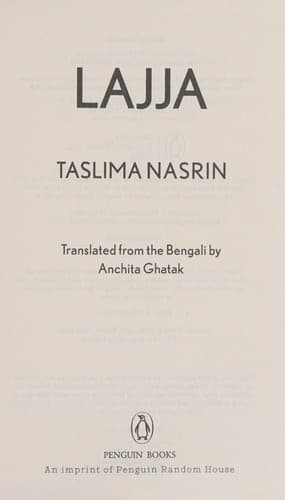 LAJJA by Taslima Nasreen