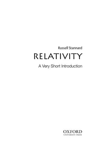 Relativity: A Very Short Introduction by Russell Stannard