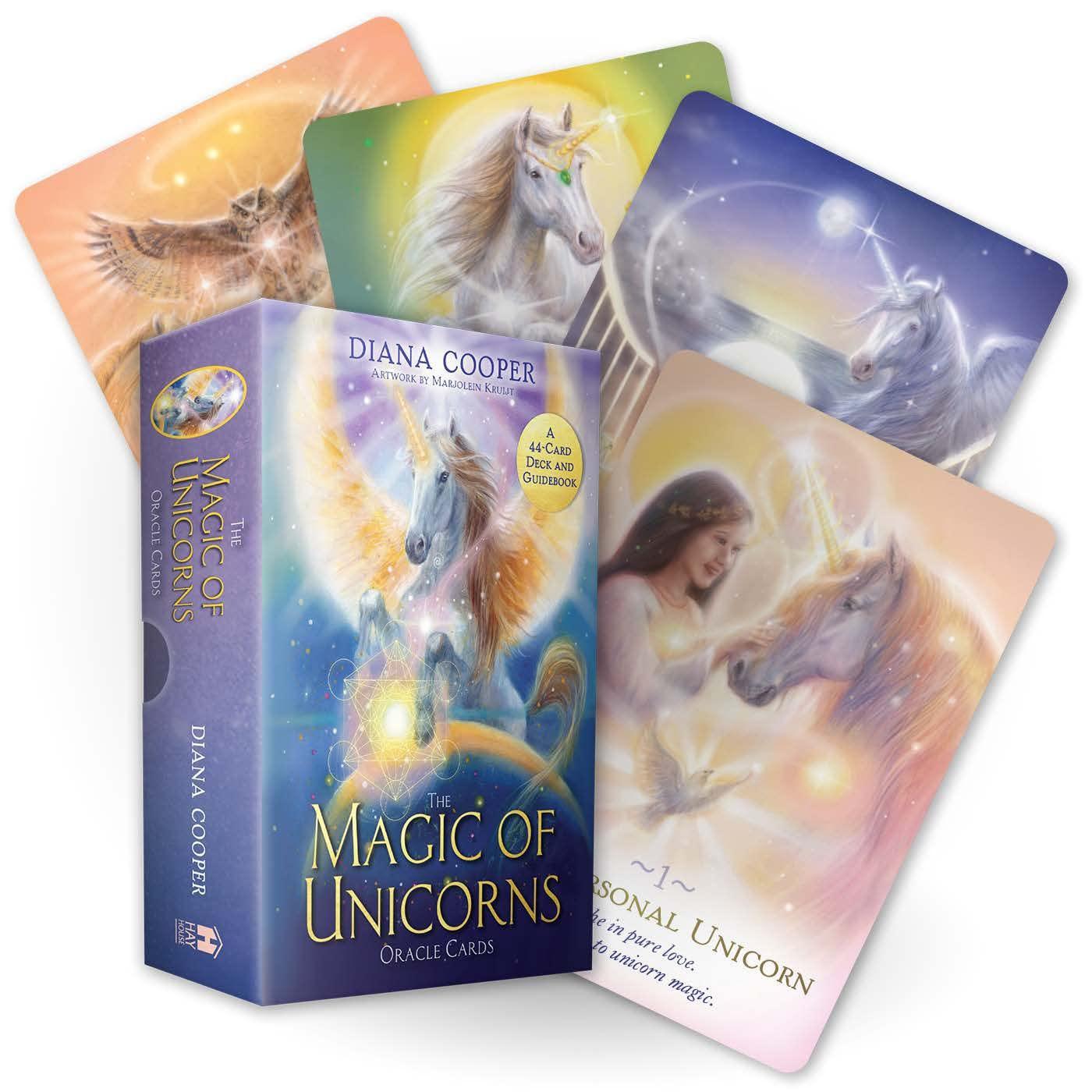 The Magic of Unicorns Oracle Cards: A 44-Card Deck and Guidebook by Diana Cooper, Marjolein Kruijt (Illustrator)