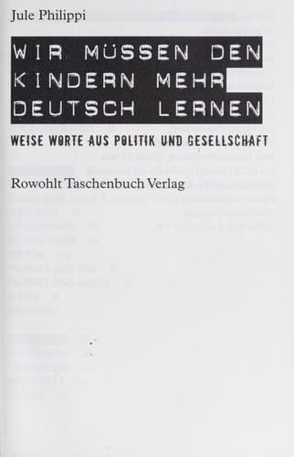 wir mussen den kindern mehr deutsch lernen by Unassigned