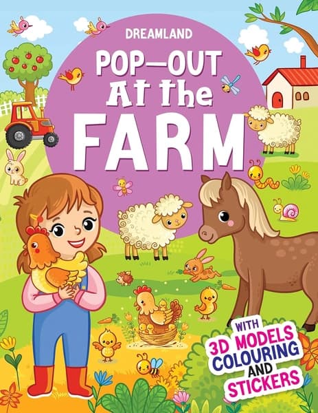 Pop-Out at the Farm- With 3D Models Colouring and Stickers by Dreamland Publications
