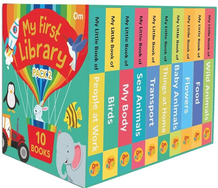 My First Library: Boxset of 10 Board Books for Kids Pack by Om Books International