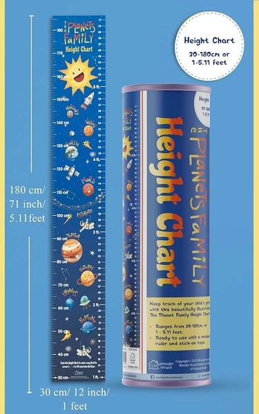 The Planets Family Height Chart: Growth Chart With Measuring Ruler and Stick-on Tape by Wonder House