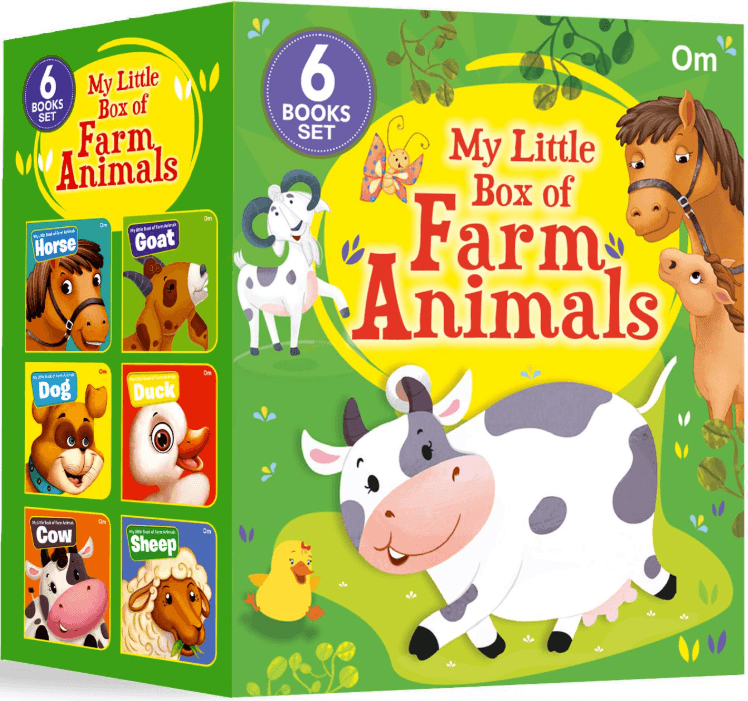 My Little Box of Farm Animals: Early Learning Farm Friends 6 Board Books for Kids by Om Books International