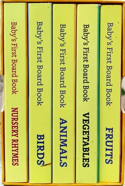 Solimo Board Books Set of 5 books (Fruits, Vegetables, Animals, Birds, Nursery Rhymes) by Solimo