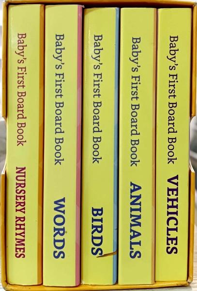 Solimo Board Books Set of 5 books (Vehicles, Animals , Birds, Words, Nursery Rhymes) by Solimo