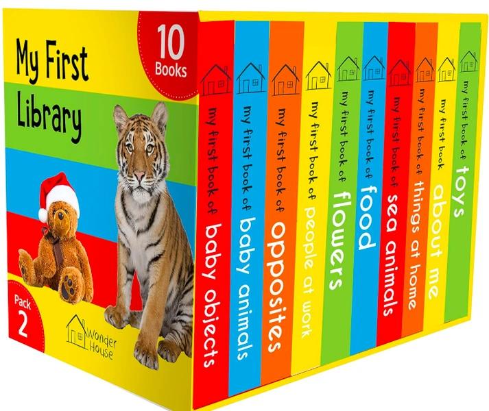 My First Library Pack 2: Boxset of 10 Board Books For Kids by Wonder House Books