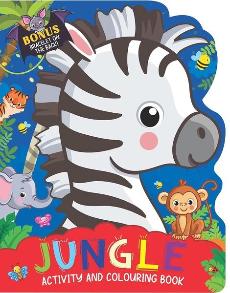 Jungle Activity and Colouring Book- Die Cut by Dreamland Publications