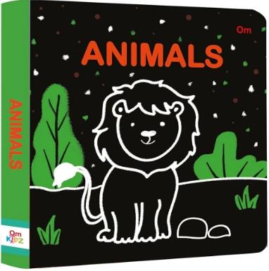 Board book: Animals - High contrast board book for children by Om Books International
