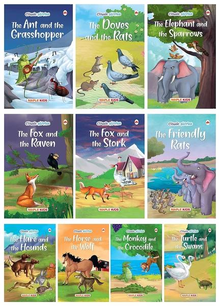 Classic Stories - Story Books for Kids, (Illustrated) Set of 10 Books by Maple Press