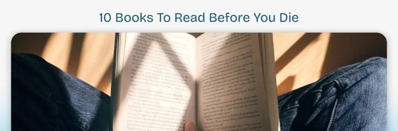 Top 10 Books To Read Before You Die image