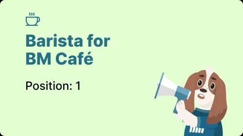 Job Opening for Barista for BM Cafè at Booksmandala